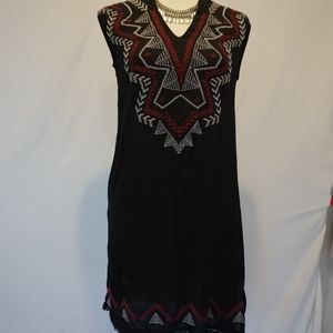 Native print Black dress